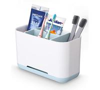 FAOKZE Porte Brosse à Dents, Porte Brosse à Dents et Tubes de Dentifrice, Porte-Brosse à Dents électrique, Brosse à Dents Amovible Stand dentifrice Multi-Fonctions, Porte-brosses à Dents(Blanc)