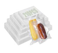 FAOKZE Sacs sous vide 210 sacs, 10x15/15x20/20x25/20x30/25x35, sac congelation sous vide, sans BPA, film sous vide alimentaire pour tous les appareils sous vide, pour les légumes, la viande, etc