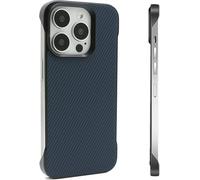 FAOMSEBS Coque pour iPhone 14 Pro sans bordure (texture en fibre de carbone) [sensation de métal nu] Dissipation rapide de la chaleur anti-traces de doigts pour iPhone 14 Pro Coque de téléphone pour