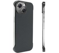 FAOMSEBS Coque pour iPhone 15, sans bordures, fine (texture fibre de carbone) [sensation de métal nu] dissipation rapide de la chaleur anti-traces de doigts pour iPhone 15, coque de téléphone en