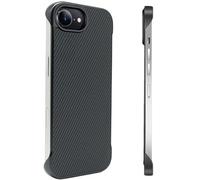 FAOMSEBS Coque pour iPhone 16e sans bordure (texture en fibre de carbone) [sensation de métal nu] Dissipation rapide de la chaleur anti-traces de doigts pour iPhone 16e, coque de téléphone en