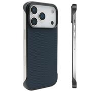 FAOMSEBS Coque pour iPhone 17 Pro Max sans bordure (texture en fibre de carbone) [sensation de métal nu] dissipation rapide de la chaleur anti-traces de doigts pour iPhone 17 Pro Max, coque de