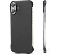 FAOMSEBS Coque pour iPhone 17, sans bordures, fine (texture en cuir synthétique) [sensation de métal nu] dissipation rapide de la chaleur anti-traces de doigts pour iPhone 17, coque de téléphone pour