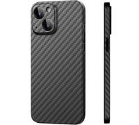 FAOMSEBS Ultra Fine Coque pour iPhone 13 Mini 5,4" [Texture en Fibre de Carbone] [Ultra Thin comme Rien] [Recharge sans Fil] Souple Housse pour iPhone 13 Mini Coque, Anti-Empreintes Digitales