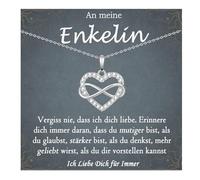 FAOMZQ Collier pour fille avec pendentif en forme de cœur infini pour ma petite amie, cadeau pour sœur, fille, petite-fille, remise de diplôme, anniversaire, Noël, Zircone cubique