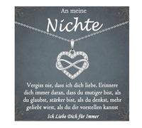 FAOMZQ Collier pour fille avec pendentif en forme de cœur infini pour ma petite amie, cadeau pour sœur, fille, petite-fille, remise de diplôme, anniversaire, Noël, Zircone cubique
