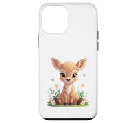 Faon avec Fleurs et Papillons Style Nature Doux Coque pour iPhone 12 Mini