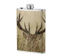 Faon de cerf de Virginie dans un cerf sauvage,Flasque de poche plate de 8 oz en acier inoxydable 304, idéale pour les activités de plein air.