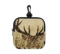 Faon de cerf de Virginie dans Un cerf Sauvage,Pochette de Rangement carrée à Fermeture éclair, Porte-Monnaie en néoprène, Petit Portefeuille, Pochette à Monnaie, Porte-Monnaie