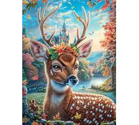 Faon de la forêt 1000 Pièces Puzzle Débutant en Carton Anti-Déchirure Animaux et Plantes fantastiques Facile Apprentissage Anti-Stress Passe-Temps Cadeau Fête des Mères Petit Prix 1000 PCS