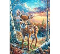 Faon de la forêt 300 Pieces Casse-tête Débutant en Carton Anti-Déchirure Animaux et Plantes fantastiques Facile Apprentissage Loisir Créatif Décoration Murale Petit Prix Pas Cher 300 PCS