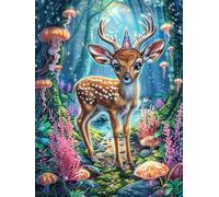 Faon de la forêt 300 Pieces Casse-tête Personne Âgée en Carton Rigide sans Déformation Animaux et Plantes fantastiques Facile Débutant Thérapie Occupationnelle Anti-Stress Petit Prix 300 PCS