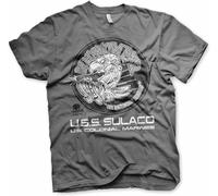 FAOPV Aliens USS Sulaco BUGSTOMPER Logo Distressed Print Dark Grey T-SHIRT97810 L