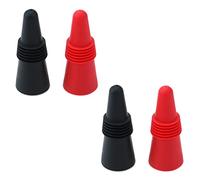 Faotup Lot de 4 bouchons de vin en caoutchouc thermoplastique coloré de 6 cm, 2 bouchons de vin rouge et 2 bouchons de vin noir, 6 x 2 x 2 cm