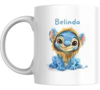 fapadjo Mug en Céramique Personnalisé avec Prénom, Motif Personnage Animé, 330 ml -Cadeau Anniversaire Noel Fille garçon