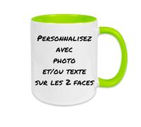 fapadjo Mug Personnalisable Photo Texte, Tasse A Cafe Personnalisée Prénom, Cadeau D'anniversaire, Souvenir, Naissance, Collègue (Vert clair)