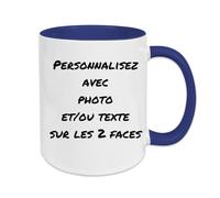 fapadjo Mug Personnalisable Photo Texte, Tasse A Cafe Personnalisée Prénom, Cadeau D'anniversaire, Souvenir, Naissance, Collègue (Bleu Cobalt)
