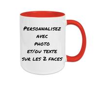 fapadjo Mug Personnalisable Photo Texte, Tasse A Cafe Personnalisée Prénom, Cadeau D'anniversaire, Souvenir, Naissance, Collègue (Rouge)