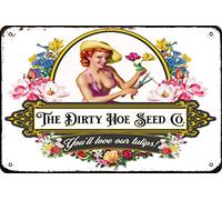 FAQOIR The Dirty Hoe Seed Co. - Plaque en métal avec inscription « You'll Love Our Tulips » - Décoration murale vintage pour salon, café, bar, décoration d'intérieur - 20,3 x 30,5 cm