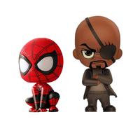 Far From Home Spider-Man et Nick Fury Cosbaby 3,75" Hot Toys Bobble-Head Fig 2Pk