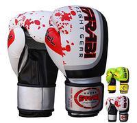 Farabi Boxing Gloves for Training Punching Sparring (White, 10Oz)