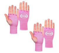 Farabi Sports Bandages de Boxe Demi-Doigts élastiques sous Les Gants sans Rembourrage en Gel pour MMA, Muay Thai, entraînement, Sports de Combat, Kickboxing et Arts Martiaux (Rose (Pack de 2), S/M)