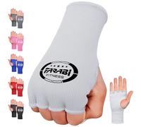 Farabi Sports Bande Boxe sous-Gants élastiqués Demi-Doigt sans Rembourrage en Gel Bandage Boxe Idéal pour MMA, Muay Thai, l'entraînement, Sports de Combat, Kickboxing et Arts Martiaux (White, L/XL)