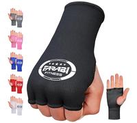 Farabi Sports Bande Boxe sous-Gants élastiqués Demi-Doigt sans Rembourrage en Gel Bandage Boxe Idéal pour MMA, Muay Thai, l'entraînement, Sports de Combat, Kickboxing et Arts Martiaux (Black, S/M)