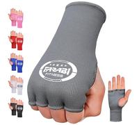 Farabi Sports Bande Boxe sous-Gants élastiqués Demi-Doigt sans Rembourrage en Gel Bandage Boxe Idéal pour MMA, Muay Thai, l'entraînement, Sports de Combat, Kickboxing et Arts Martiaux (Grey, S/M)