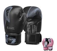 Farabi Sports Boxing Gloves 10oz, 12oz, 14oz, 16oz for Men, Women & Training, Fighting, Sparring, Kickboxing, Muay Thai, MMA and Punching Gloves (12-oz, Black)