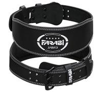 Farabi Sports ceinture musculation 100% cuir véritable ceinture leste musculation 4" de large pour hommes et femmes ceinture de musculation (Black, XXL convient de 101 à 114 CM)
