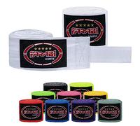 Farabi Sports Enfants Bande Boxe Paire d'enveloppes mexicaines intérieures de Gants de Fitness de Boxe de mètres de Long (Black, Kids (2.50 Meters) (White)
