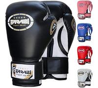 Farabi Sports Gants de Boxe Enfant 4oz 6oz 8oz - Gants Junior pour Muay Thai, Kickboxing, Sparring & Entraînement sur Sac de Frappe (Black, 6-oz)
