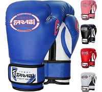 Farabi Sports Gants de Boxe Enfant 4oz 6oz 8oz - Gants Junior pour Muay Thai, Kickboxing, Sparring & Entraînement sur Sac de Frappe (Blue, 8-oz)