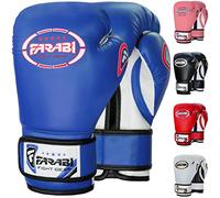 Farabi Sports Gants de Boxe Enfant 4oz 6oz 8oz - Gants Junior pour Muay Thai, Kickboxing, Sparring & Entraînement sur Sac de Frappe (Blue, 6-oz)