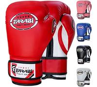 Farabi Sports Gants de Boxe Enfant 4oz 6oz 8oz - Gants Junior pour Muay Thai, Kickboxing, Sparring & Entraînement sur Sac de Frappe (Red, 8-oz)