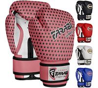 Farabi Sports Gants de Boxe Enfant 4oz 6oz 8oz - Gants Junior pour Muay Thai, Kickboxing, Sparring & Entraînement sur Sac de Frappe (Pink Black, 4-oz)