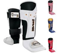 Farabi Sports Protège-Tibia Pour Enfant - Muay Thai, Kick Boxing , Arts Martiaux Taille Unique - Blanc XS/S