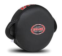 Farabi Sports Round Patte d'ours Boxe Cuir 100% Authentique Pattes d'ours de Boxe Black Patte d'ours MMA Muay Thai Taekwondo Kickboxing Training Boxing Focus Pad (Black)