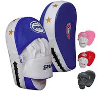 Farabi Tampons Mitaines poinçonnage incurvés, Deux Paires de Coussinets de Mise au Point, Boxe Entraînement Muay Thai (Blue)