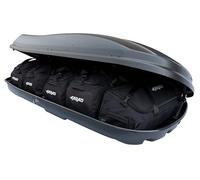 Farad Coffre de Toit Marlin 680L Noir Métallisé avec Sacs de Voyage, Homologation TÜV-GS, Garantie 5 Ans - Serrures centralisées sur 3 Points avec clés de sécurité - Résistant aux Rayons UV