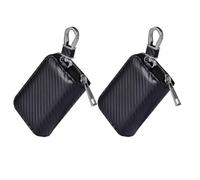 Faraday Pochette | Petit sac délicat à fermeture éclair | Pochette de clé RFID de voiture bloquant le signal anti-piratage | Protège pour clé de voiture | Pochette de protection en cuir pour