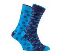 Farah - 2 Paires Chaussettes Luxe Coton Rétro Homme Motifs Funky