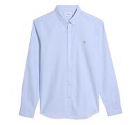 Farah Brewer Chemise à Rayures en Coton Oxford Coupe ajustée, Bleu Ciel, XL Homme