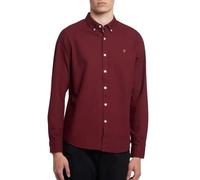 Farah Brewer Slim Fit Cotton Oxford Shirt Chemise, Bordeaux, M Homme