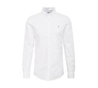 Farah Brewer Slim Fit Cotton Oxford Shirt Chemise, Blanc, S Homme