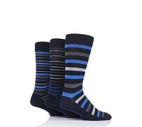 Farah Homme Luxe Bambou Bande Chaussettes paquet de 3 Marine/Bleu 39-45