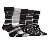 Farah - Lot de 5 paires de chaussettes en bambou naturel bio pour homme, anthracite/noir, taille unique