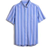 Farah Men's Drayton Stripe Short-Sleeve Patterned Shirt Bleu régate Petit Male