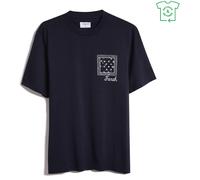 Farah Men's Vinnie Print Regular Fit T-Shirt Vrai Marine Moyen Male